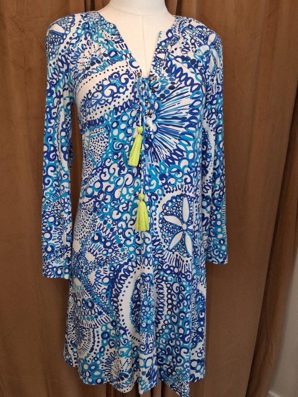 Lilly Pulitzer Blue & White Sea Isle Swing Dress Size XS